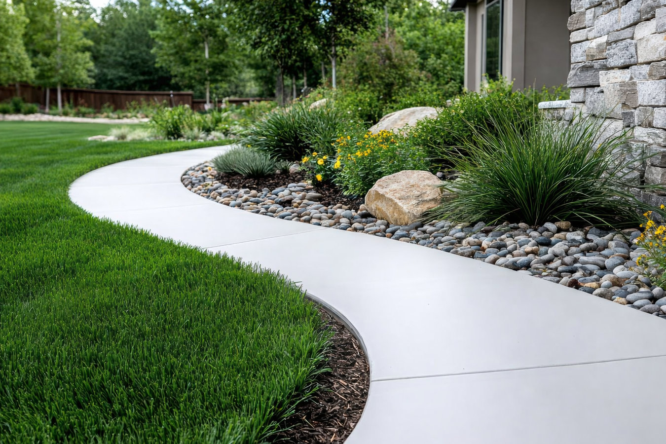 Concrete sidewalk building